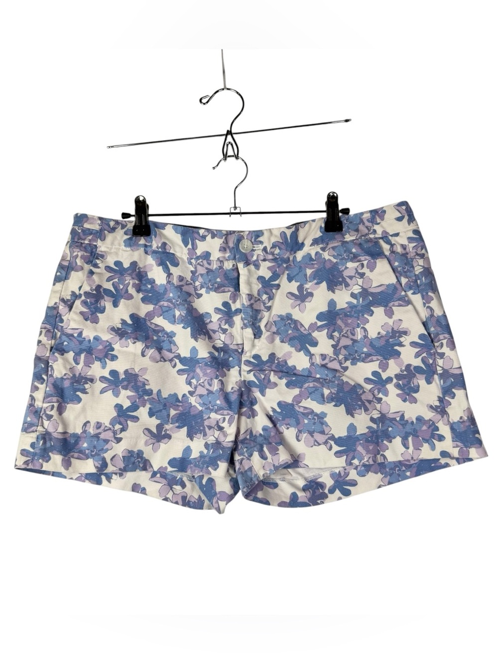 Banana Republic Blue & Purple Floral Hampton Fit Chino Shorts 14